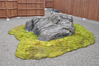 Large stone with moss